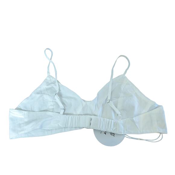 Princess Polly Adalia Bralette Top‎ Womens 12 White Triangle Crop Deep VNeck Bra - Picture 3 of 12